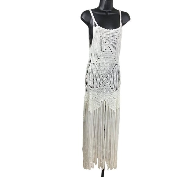 Venus Other - Venus crochet womens beach cover up S/M white long fringing